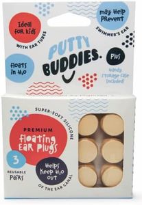 3-Pair Pack of PUTTY BUDDIES Floating Formula Soft Silicone Ear Plugs for Swimming/ Bathing - Tan