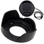 Fotodiox Lens Hood Kit for Sony E PZ 16-50mm F3.5-5.6 OSS E-mount Power Zoom Lens with Tulip Flower Lens Hood with Inner Pinch Lens Lens Cap for Sony A5000, A5100, A6000, NEX-5T, NEX-6 Camera Kit Lenses-Black