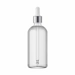 PACKCESS 100ml Clear/Transparent Glass Dropper Bottle With Silver Dropper, Refillable, Reusable For Essential Oils, Blends, DIY Face Oil, Serums & Perfumes Set of 1