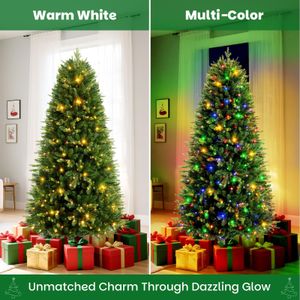SHareconn 7ft Christmas Tree – RGB Pre-Lit Artificial Holiday Decor