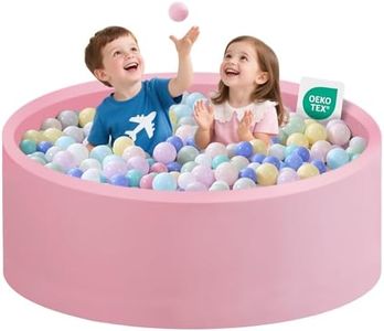 Zedachica Ball Pit for Toddlers 47.2''x15.7 Baby Ball Pit Soft Memory Foam Ball Pit Round Lagre Kids Ball Pit Indoor and Outdoor Game Kids Play Ball Pool Ideal Gift for Children (Pink, NO Balls)