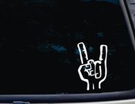 Devil Horns Up - 3 3/4" x 6" die Cut Vinyl Decal/Sticker for Windows, Cars, JDMs, Trucks, Tool Boxes, laptops, MacBook - virtually Any Hard, Smooth Surface. Made in The USA!