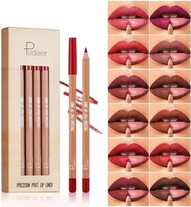 Lip Pencil Set, 12 Pigmented Lip Pencils, Lip Pencils, Pure Natural Oak Brown Pink Red Series Lip Liner