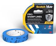 ScotchBlue PRO Sharp Lines Advanced Masking Tape, 24 mm x 41 m - Scotch Adhesive Blue Painters Tape For Super-Sharp Paint Lines, Indoor & Outdoor, with 3M Advanced Technology, 100% PEFC