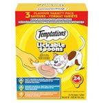 Temptations Lickable Spoons Adult Cat Treats Chicken & Salmon, Salmon & Tuna, Chicken & Cheese Flavours Variety Pack, (24) 10g Spoons