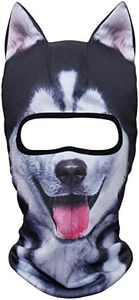 WTACTFUL 3D Animal Ears Balaclava Windproof Cover Hood Face Mask Sun Protection for Skiing Snowmobile Riding Hunting Music Festivals Raves Halloween Party Outdoor Winter Activities Husky Dog MEB-02