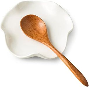 Miamolo Cute Spoon Rest for Stove Top, Ceramic Spoon Holder for Kitchen Counter, 5.3 Inches Coffee Spoon Holder Utensil Rest, Cooking Gifts for Housewarming, Wedding, White