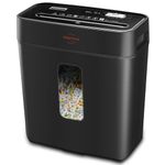 VidaTeco Cross-Cut Shredder, Heavy Duty 6 Sheet Shreds Paper/Card/Staple/Clip Paper Shredder for Home Office, High-Security Level P-4 Jam Proof System 11.5L Liftout Basket Black