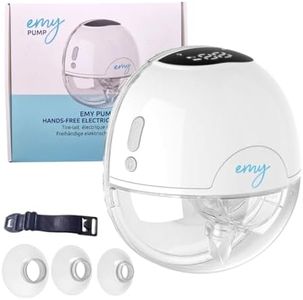 Emy Pump Hands-Free Portable Breast Pump Quiet Electric Breast Pump Includes 4 Breast Cup Sizes LED Screen with 3 Modes and 9 Suction Levels Rechargeable Long Battery Life