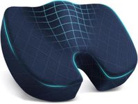 Voltonix Seat Cushion for Office Chair Memory Foam Non-Slip Cushion Back, Relief Chair Pad, Butt Pillow for Office Chair, Car, Computer Desk (Blue, Seat Cusion)