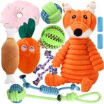 12 Pack Luxury Puppy Toys for Teething Small Dogs, Puppy Chew Toys with Cute Squeaky Dog Toys, Ball and More Rope Dog Chew Toys, Squeaky Plush Dog Rope Toys Set for Small and Medium Dogs