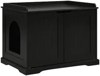 unipaws Black Cat Litter Box Enclos