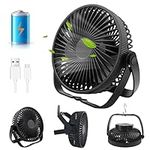 Desk Fan USB Fan Silent Powerful Battery Powered 3 In 1, Table Fan 6.5 inch Rechargeable Fan Portable 3 Speeds 360° Adjustable, Desktop Fan Small Fans Cooling Quiet Bedroom Home Office Camping Travel