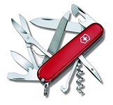 Victorinox Mountaineer Swiss Army Pocket Knife, Medium, Multi Tool, 18 Functions, Blade, Scissors, Red