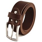 Full-leather belt in brown used look made out of buffalo leather, 40mm wide and about 3-4mm thick, can be shortened #Br007-02 (waist size 85 cm)