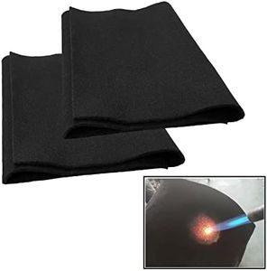 2 Pack Welding Blanket Fireproof Tarp Heat Resistant Material Up To 1800°F Flame Retardant Fabric Carbon Felt for Grill Stove Pit Soldering Welders Plumbers 12 by 27 Inches