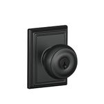 Schlage F51A GEO 622 ADD Addison Collection Georgian Keyed Entry Knob, Matte Black