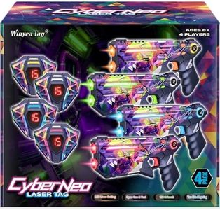Laser Tag Guns Set of 4 with Vests - Gifts for Teenage Boys Girls Ages 8-12, Birthday Party Toys for Kids Adults,Outdoor Family Fun Toys, Gift for 8 9 10 11 12 Year Old Boy