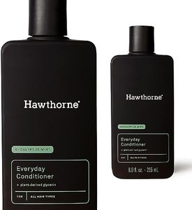 Hawthorne Men's Everyday Conditioner. For Stronger, Smoother, Healthier Hair with Plant-Derived Glycerin. Mint and Eucalyptus Scent. Natural, Sulfate Free, Paraben Free. 2-Pack.