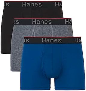 Hanes Total Support Pouch Men's Briefs, Anti-Chaffing, Moisture-Wicking Underwearm Odor Control, Pack of 4, Assorted, Large