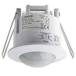 SEBSON 2x PIR Sensor Indoor, Ceiling Flush Mounted, Infrared Motion Sensor, LED suitable, Range max. 6m/360°, max. 1200/300W, IP20, white