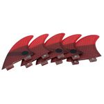 UPSURF Surfboard Fins FCS K2.1 Honeycomb+Fiberglass 5 fins Thruster+Quad Set (Red)