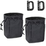 LIVANS Tactical Molle Dump Pouch, Magazine Recovery Pouch Drastring Ammo Bag Belt Utility Fanny Adjustable Military Holster Bag Outdoor for Airsoft Paintball Hunting Gear with D-Ring