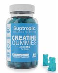 60 Creatine Monohydrate Gummies, 4000mg, Men & Women - Chewable Creatine Gummies (30+ Days) - Natural Blueberry Flavoured Creatine, Pre Workout Gym Supplement, Suitable for Vegans, by Suptropic