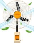 Almonard 18” (450mm) Mark-II Wall Fan - Wall Mounted Fan for Home & Kitchen w/ 3 Speed Settings & Cast Aluminum Metal Blades - 90 Degree Oscillating High Speed Wall Fan with Adjustable Tilt - Beige