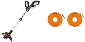 WORX WG163E.9 18V (20V Max) Cordless Grass Trimmer, Strimmers, Line Strimmer Edge Cutter (Tool only – battery & charger sold separately) and WA0004 Replacement Spool and Line for Grass Trimmers Orange