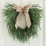 Hometrance Winter Christmas Wreaths for Front Door 22-24 inch Outdoor Large Xmas Farmhouse Wreath with Bells for Holiday Decor (Dark Green01)