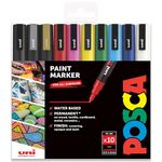 Posca PC-3M Paint Marker Art Pens - 0.9-1.3mm – Pack of 10 - Essential Ten Set in Branded Gift Wallet Packaging