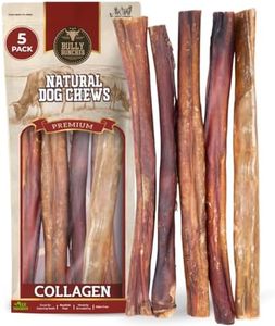 Bully Bunches Collagen Wrapped in Beef Bully Stick | All-Natural, Long Lasting Dog Chew | Dental Stick for Avid Chewers (12 Inch, 5 Pack)