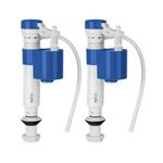 TAXAN Adjustable Toilet Fill Valve 7”–10” | Universal Anti-Siphon Ballcock for One & Two Piece Toilets | Virgin ABS Material | High Pressure Flush Valve | Pack of 2