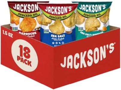 Jackson’s Classic Kettle Potato Chips (Variety Pack, 1.5 oz, Pack of 18) - Made with Premium Avocado Oil, Sea Salt, Salt & Vinegar and BBQ Flavors - Allergen-friendly, Gluten Free, Vegan