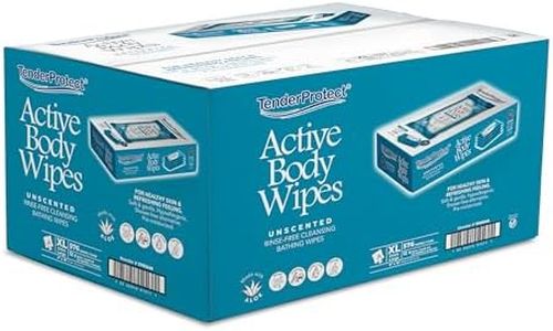 TenderProtect Active Body Wipes, XL Rinse-Free Shower Wipe for Adults, 9" x 12" Extra Large, Aloe, No Rinse Bath Wash Cloth - Gym, Sports, Travel, Camping, Elderly Care, Portable (Case of 576)