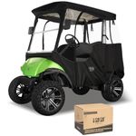 10L0L Golf Cart Driving Enclosure 2 Passenger for Yamaha G14 G22 G29 Drive2 with Security Side Mirror Openings， Golf Cart Rain Cover Driving Covers with Roll-up Windshield, 4-Sided Clear Window