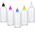 Needle Glue Bottles Plastic Liquid Dropper Bottles Dispensers Applicator Bottle Needle Tip Squeeze Bottles 100ML Squeezable Dropper Bottle for Crafts Art Glue 5PCS