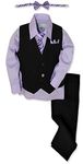 Johnnie Lene Pinstripe Boys Formal Dresswear Vest Set - Multi - 14