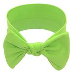 BABYGIZ Baby Girl Headbands-Infant,Toddler Cotton Handmade Hairbands with Bows Child Hair Accessories (Lime Green)