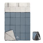 Naturehike Double Sac de Couchage Avec 2 Oreillers, Sac de Couchage Rectangulaire Camping Pour 2 Personnes Détachable Comfortable Pour Tentes Camion Randonnée Extérieur Intérieur, 215 x 145 cm