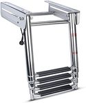 Marinebaby 4 Step Ladder Under Platform Telescoping Slide Mount Boat Boarding Ladder, 316 Stainless Steel Heavy Duty Marine Ladder 600lb…