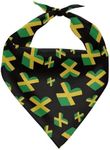 KEIAHUAN Jamaica Flag Bandana for Dog Cat, Classic Triangle Scarf Bibs Washable Comfortable Soft Handkerchief, Puppy Scarf Bibs for Girls Boys Gift