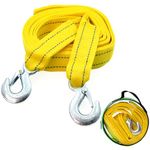 STHIRA® 13ft 5-Tons Car Towing Rope Heavy Duty with Quick Release Snap Towing Hook, Max 10, 000-Pound Capacity Towing Strap, Durable Polyester Towing Belt for Car, SUV, Truck, Trailer