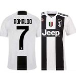 woopme Men Ronaldo Multicolour, Regular Fit Jersey Juvent S Club Football Jersey Home Half Sleeve Sports Jersey (Medium)