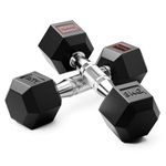 Lifelong Rubber Coated Hexa Dumbbell Set of 2 (3Kg x 2) for Home Gym – Weights for Men & Women – Exercise Equipment (Black)