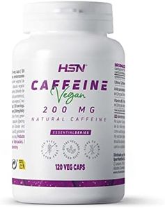 HSN Cafeína Natural 200mg | 120 Cápsulas Vegetales | Efecto Estimulante Inmediato | Origen Natural: Granos de Coffea arabica (Café verde) | No-GMO, Vegano, Sin Gluten