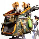 DONANT Dog Bike Basket - Premium Small Dog Basket for Bike, Durable Dog Bike Carrier, Secure Pet Basket for Bike Rides with Safety Strap, Bike Dog Carrier Backpack Carrier with Dog Poop Bag Dispenser