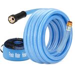 Kohree 35FT Upgraded RV Water Hose with Storage Bag, 5/8" Premium Drinking Water Hose, Leak Free, No Kink, Reinforced PVC Design w/Strain Relief Ends, Flexible Garden Hose for RV, Camper, Car - Blue