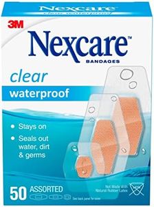 Nexcare Waterproof Clear Bandages Assorted Sizes, 50 Bandages